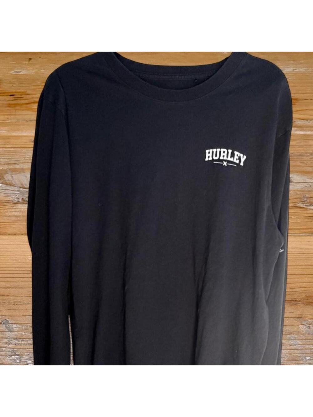 Hurley Black Long Sleeve Graphic Logo T-Shirt - Size L